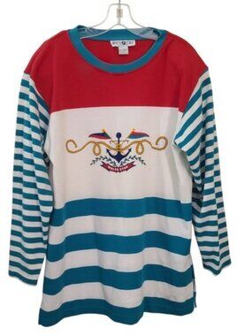 White Stag Vintage Top With Shoulder Pads Sz Medium